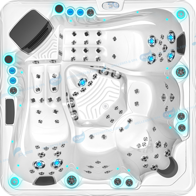 Hydro Massage Spa Tub | Akryl utomhus spa badtunna med LED -ljus - Joyee