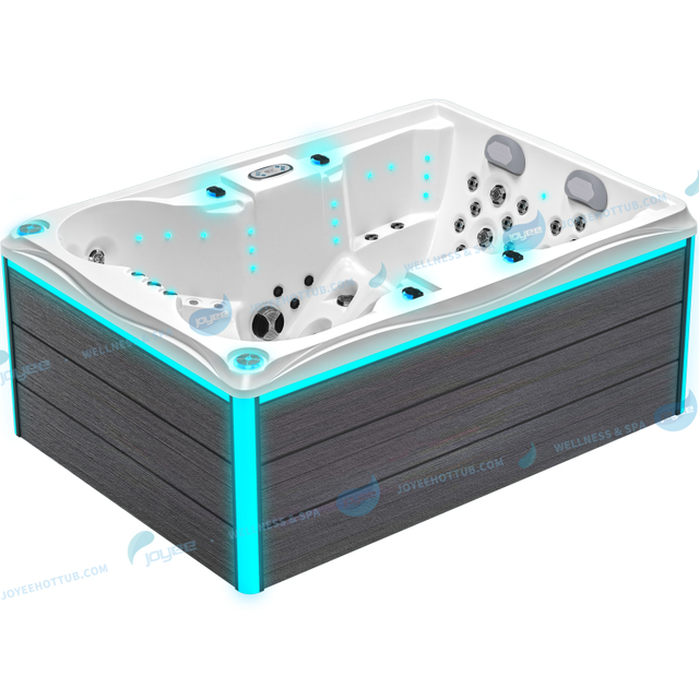 4 personer hydromassage utomhusbad | Whirlpool hottub med vattenfall - Joyee