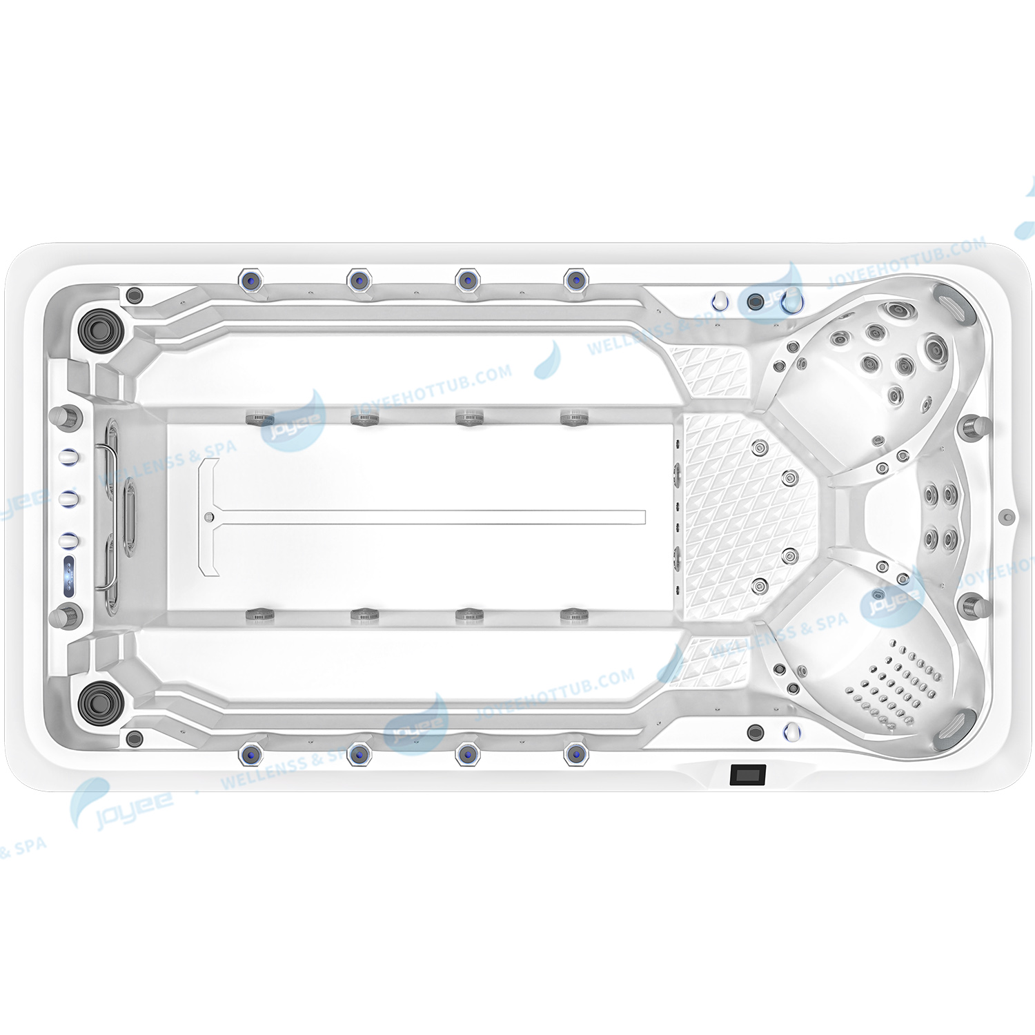 Swim Spa Fiberglas Swimming Pool | Stor utomhus spa pool badtunna combo - Joyee