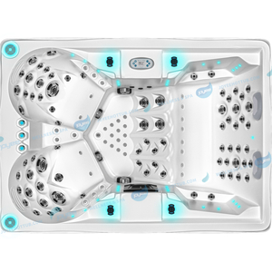4 personer hydromassage utomhusbad | Whirlpool hottub med vattenfall - Joyee